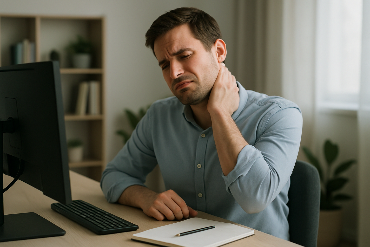 une personne soufrant de douleur cervicale